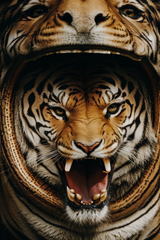 Fish eye, elephant head, tiger ears, lion mouth, wolf nose, snake tongue,