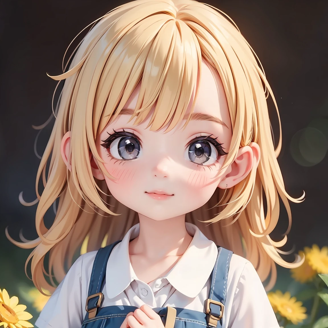 Chibi Character:1.5、Blonde Hair、Cute 7 year old girl