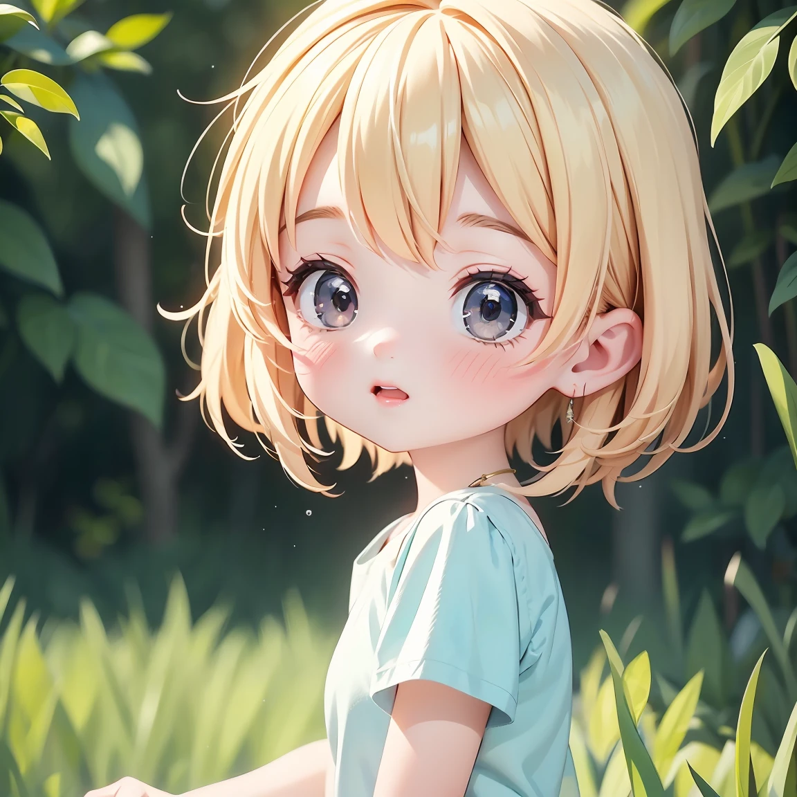 Chibi Character:1.5、Blonde Hair、Cute 7 year old girl