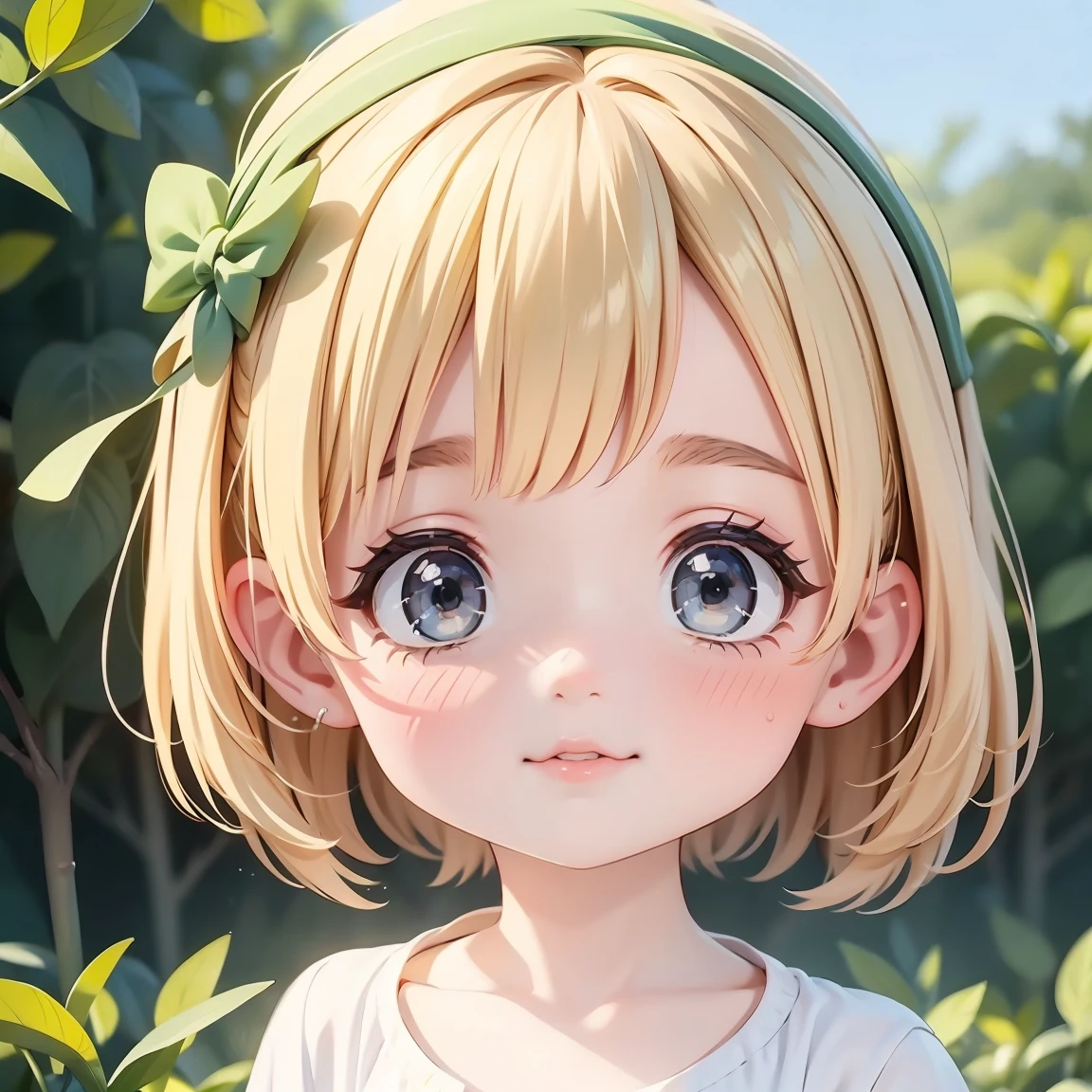  Chibi Character：1.5、Blonde Hair、Cute 7 year old girl