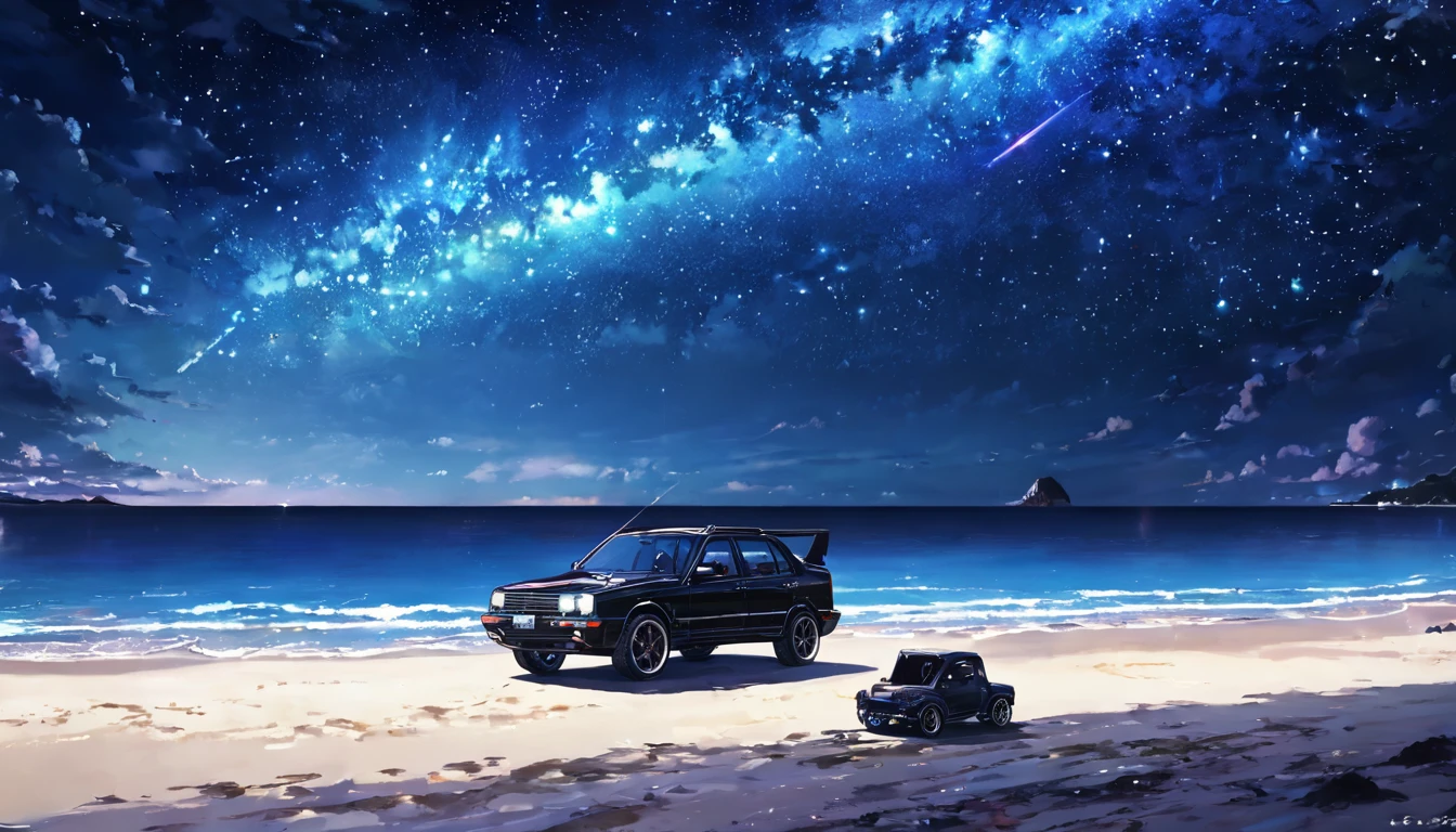 cyber punk、Empty beach、Starry Sky