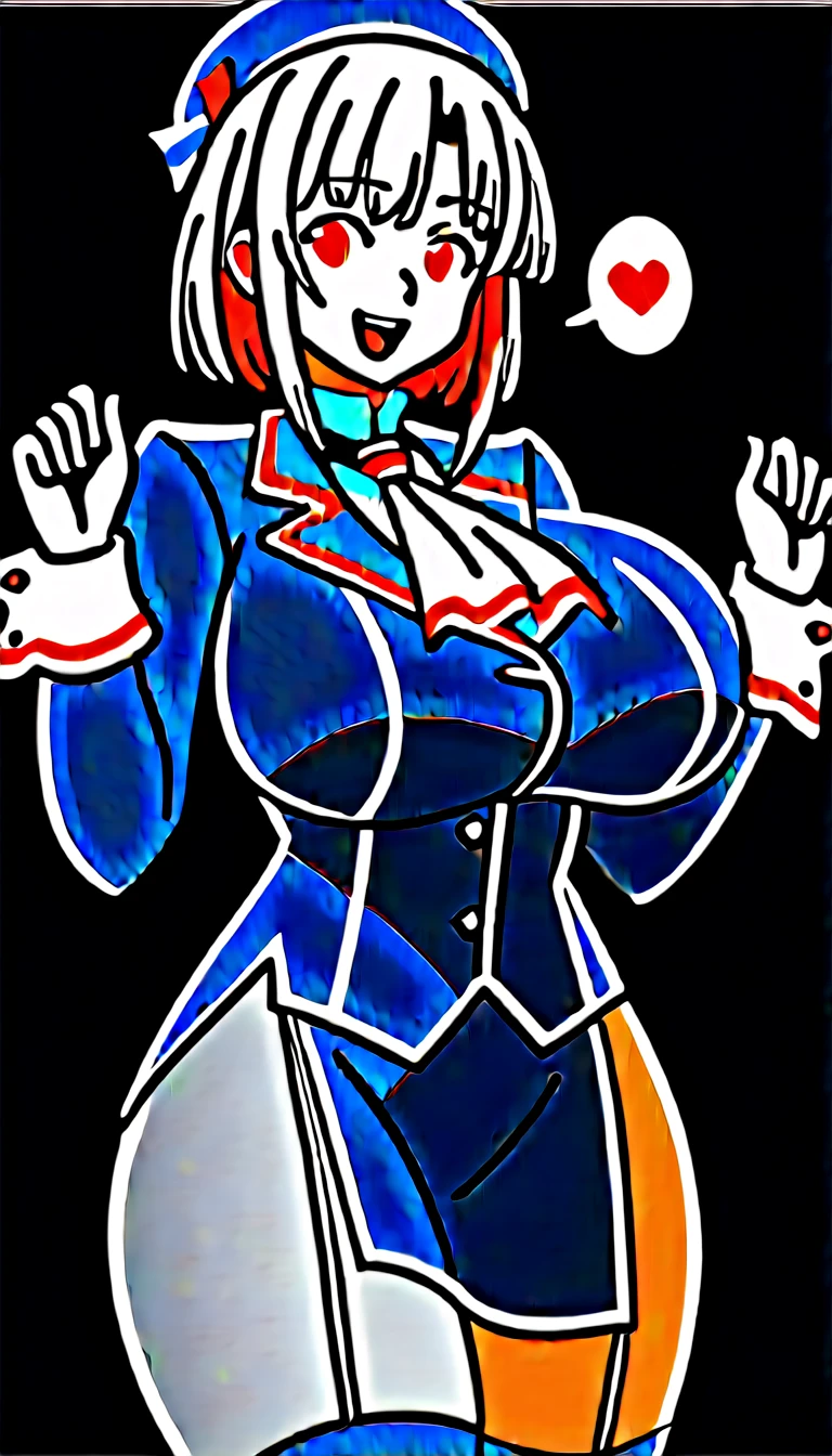 score_9, score_8_up, score_7_up, black background,
BREAK
source_anime, rating_explicit, Expressiveh,
BREAK
1girl, takaoKC, short hair, hat, beret, large breasts, elect nipple, huge breasts, happy, spoken heart,
gloves, long sleeves, hat, jacket, uniform, ascot, military uniform, beret, blue jacket, blue headwear,blue skirt, garter straps,thighhighs,
tall, leggy, shiny skin, heavy breathing, wide hips, tight waist, thick thighs,