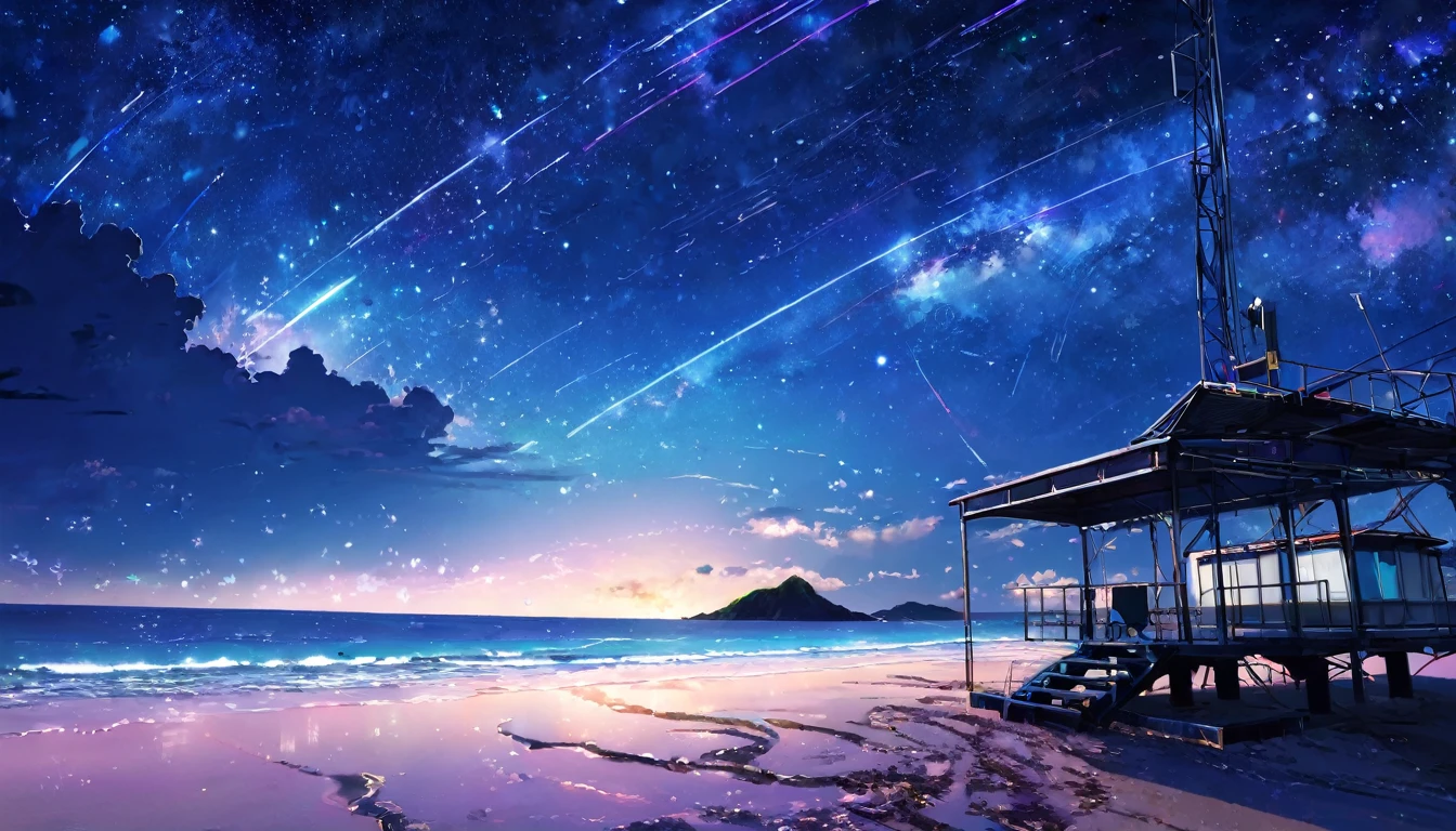 cyber punk、Empty beach、Starry Sky