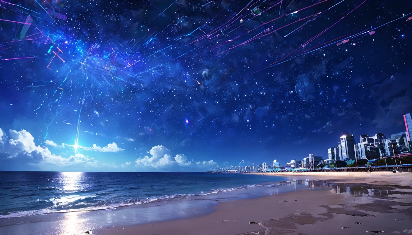 cyber punk、Empty beach、Starry Sky