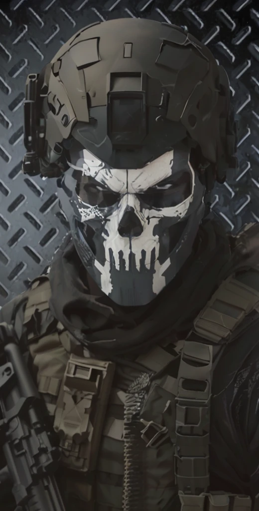 there is a man in a helmet and a mask with a gun, spec ops mask, ghost mask, minimal black skull warpaint, spec - ops head with mask, skull like, ultra detail. digital painting, profile shot, skull face, spec - ops head, dark but detailed digital art, skull paint, skull mask, full mask, the reaper as a scary