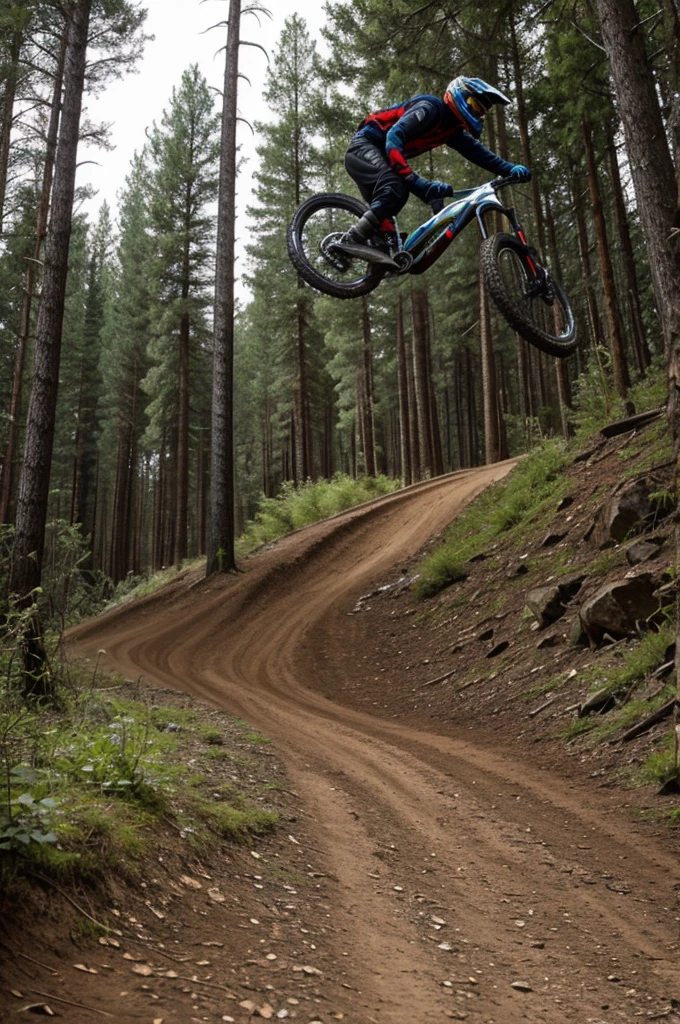 Create a demon going downhill on a mtb bike