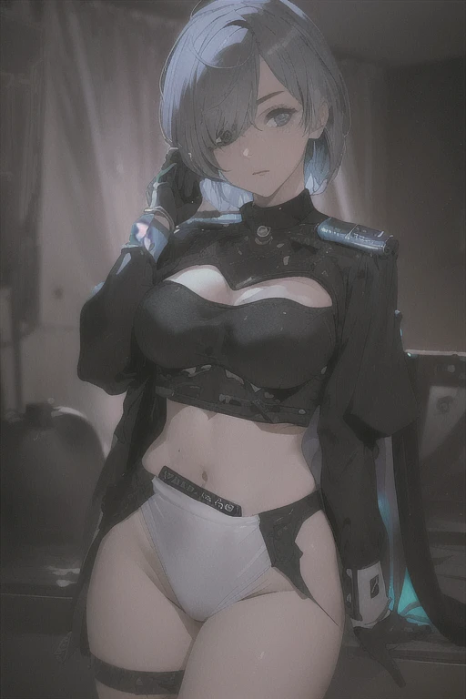((The best quality)), ((Masterpiece)), (Very detailed:1.3), ..............3D, beautiful (Cyberpunk:1.3) hacker woman, short hairstyle,short hair, Return to viewer, Thick hair, Operating computer terminal, head mounted display, computer server, LCD screen, fiber optic cable, Company logo, HDR (High Dymanic Range), ray tracing, NVIDIA RTX, super resolution, Unreal 5, Subsoil Scatter, PBR texture, Post-processing, Anisotropic filtering, depth of field, maximum sharpness and sharpness, Multilayer textures, Albedo y Highlight Maps, Surface shading, Accurate simulation of light-material interactions, perfect proportions, octane rendering, duotone lighting, Low ISO, white balance, rule of thirds, wide opening, 8K RAW, efficient sub-pixels, sub-pixel convolution, glow particles, dynamic pose