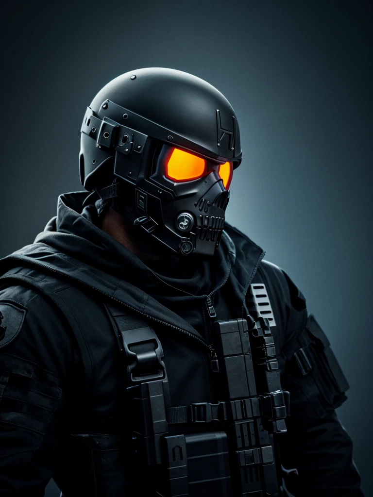 there is a man in a helmet and a mask with a gun, spec ops mask, ghost mask, minimal black skull warpaint, spec - ops head with mask, skull like, ultra detail. digital painting, profile shot, skull face, spec - ops head, dark but detailed digital art, skull paint, skull mask, full mask, the reaper as a scary