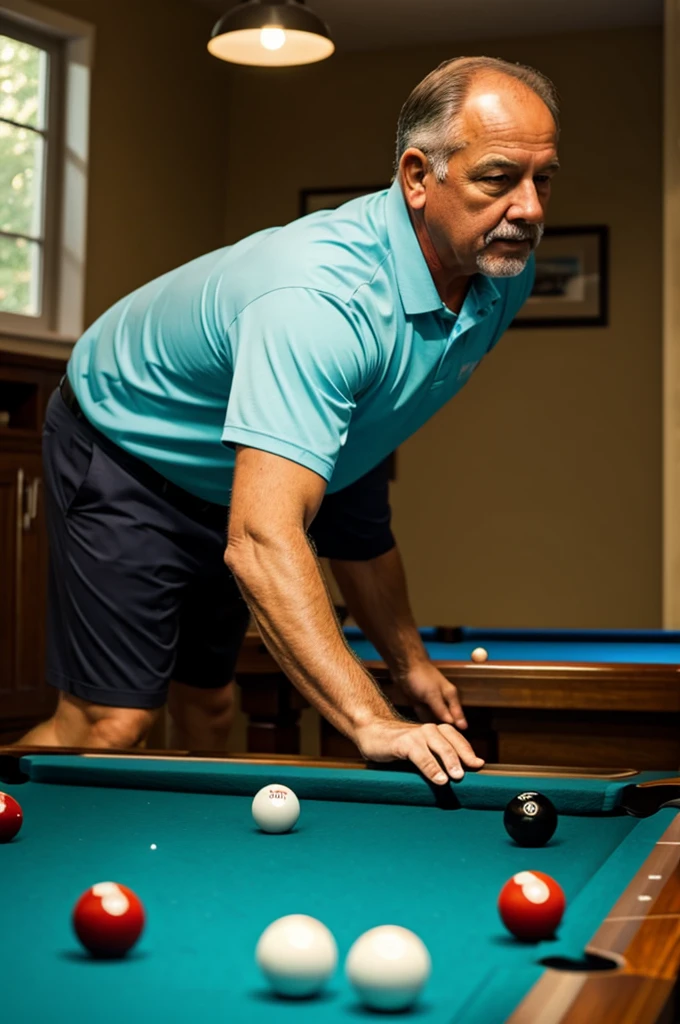 Dad playing pool