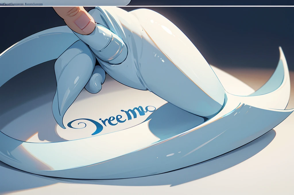 1."Dream"
   - Use calligraphy fonts with an elegant handwriting style. The background is plain light blue