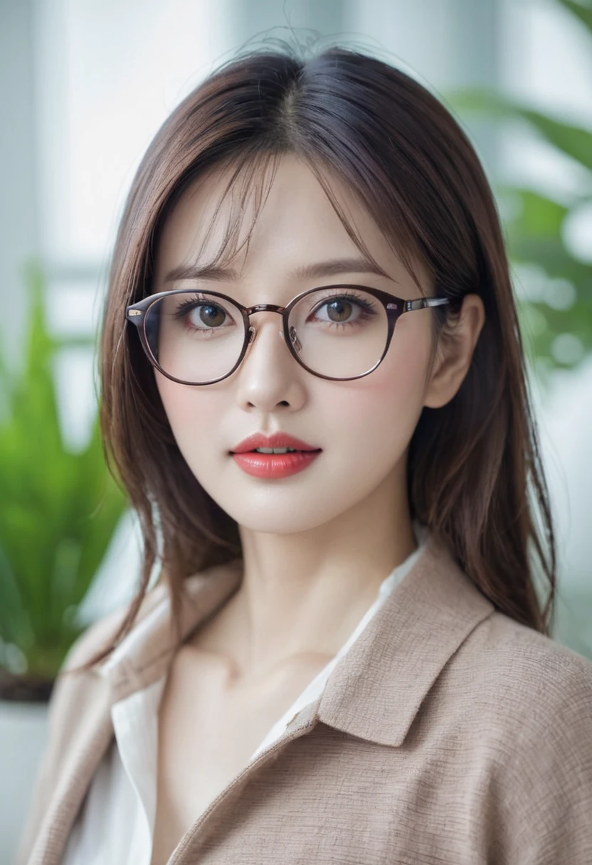 Glasses　Asia　Beautiful woman
