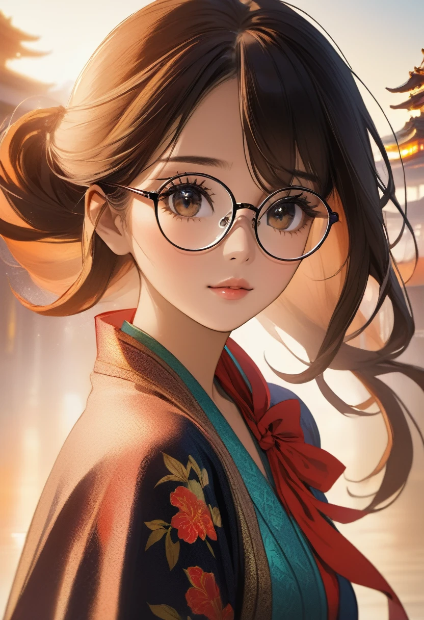 Glasses Asia Beautiful woman
