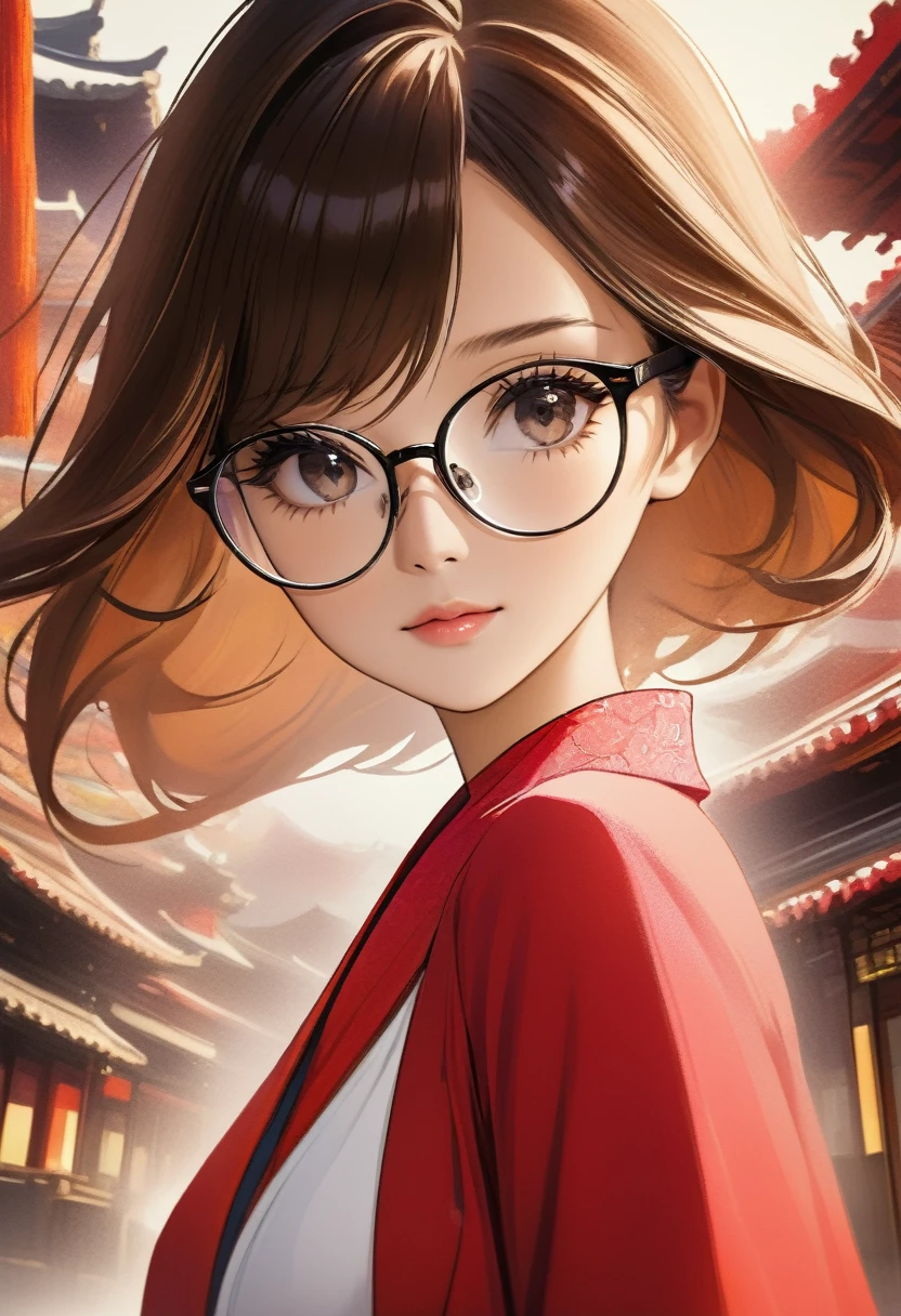 Glasses Asia Beautiful woman