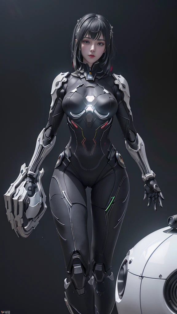(From the front:1.5), (1机械女孩:1.5),whole body, Solitary, Slim waist, Thick thighs, (machine made joints:1.2),(Mechanical limbs:1.1),(Blood vessels connected to the tubes),(A mechanical vertebrae attached to the back),(Mechanical cervical fixation), Light on armor, Mecha head mirror, (Glowing arm:1.5), (Laser Eyes:1.5), Poker face, Huge breasts, rich and colorful,Human Development Report, Ray Tracing, nvidia RTX, Super Resolution, Unreal 5, Subsurface scattering, PBR Textures, Post-Processing, Anisotropic filtering, Depth of Field, Maximum clarity and sharpness, Rule of Thirds, 16K Raw, (Glowing particles:1.4), Extremely detailed的 CG, Unity 8K wallpaper, 3d, lighting, lens flare, Reflection, Clear focus, cyberpunk art, Practical, highly detailed CG illustration, Extremely delicate and beautiful, light, (photoPractical:1.5), (Dark background:1.5),Dynamic Angle, masterpiece, best quality, Extremely detailed, illustration, Detailed Light, dramatic_shadow,face shadow,Very detailed,The best show,