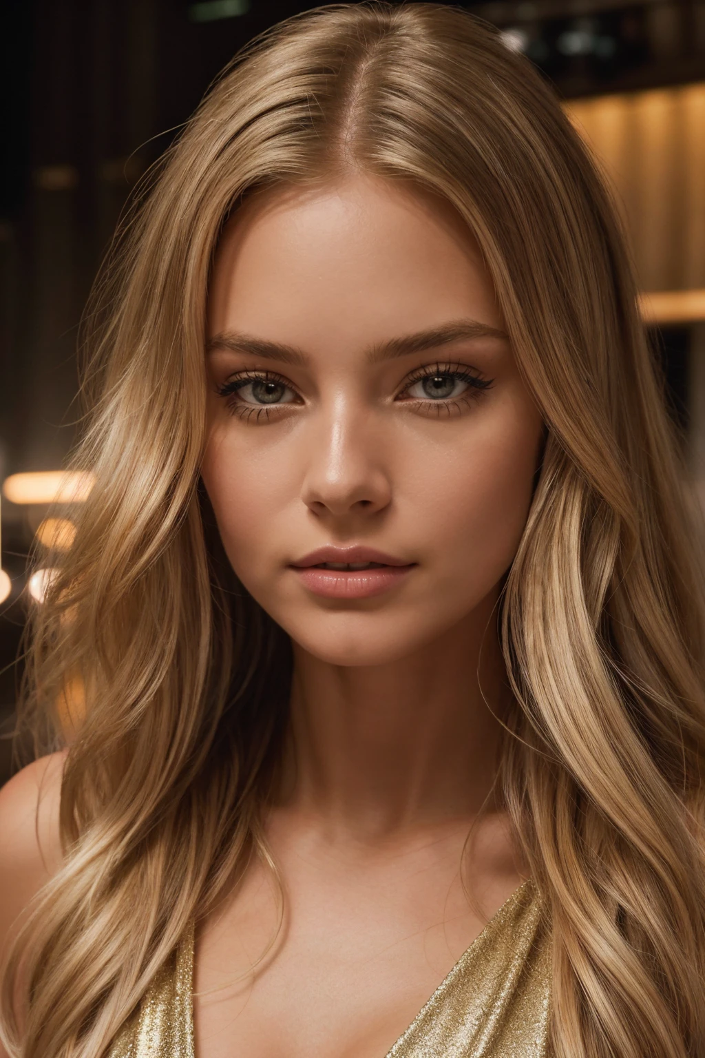 professional portrait photograph of a gorgeous 18 year,Norwegian girl Lise Olsen in club dress with long wavy blonde hair, sultry flirty look, gorgeous symmetrical face, cute natural makeup, wearing shimmering, stylish dress, ((singing inside in a Club)), stunning modern urban environment, ultra realistic, concept art, elegant, highly detailed, intricate, sharp focus, depth of field, f/1. 8, 85mm, medium shot, mid shot, (((professionally color graded))), bright soft diffused light, (volumetric fog), trending on instagram, hdr 4k, 8k