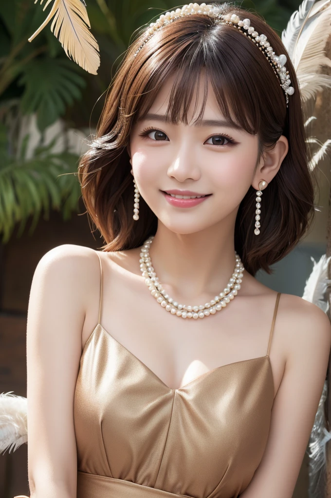 ■サナのプロンプト
(8k, RAW photo, best quality, masterpiece:1.2),(High detail RAW color photo professional close photograph),(realistic, photo-realistic:1.37),(best shadow),(best illustration), (ultra high res,extremely detailed CG unity 8k wallpaper),(physically-based rendering),(cinematic lighting), (upper body portrait), sanachan, twicesana, 1Scientist, 1girl, solo, jewelry, wink, smile, brown hair, earrings, feathers And pearls top,