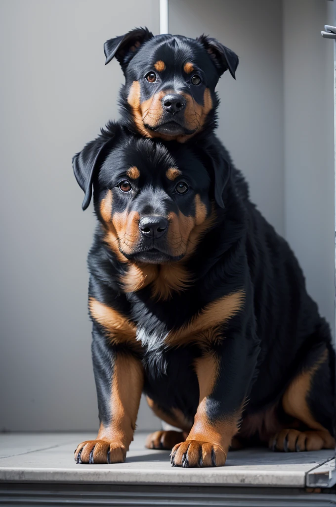 Rottweiler inside the kennel