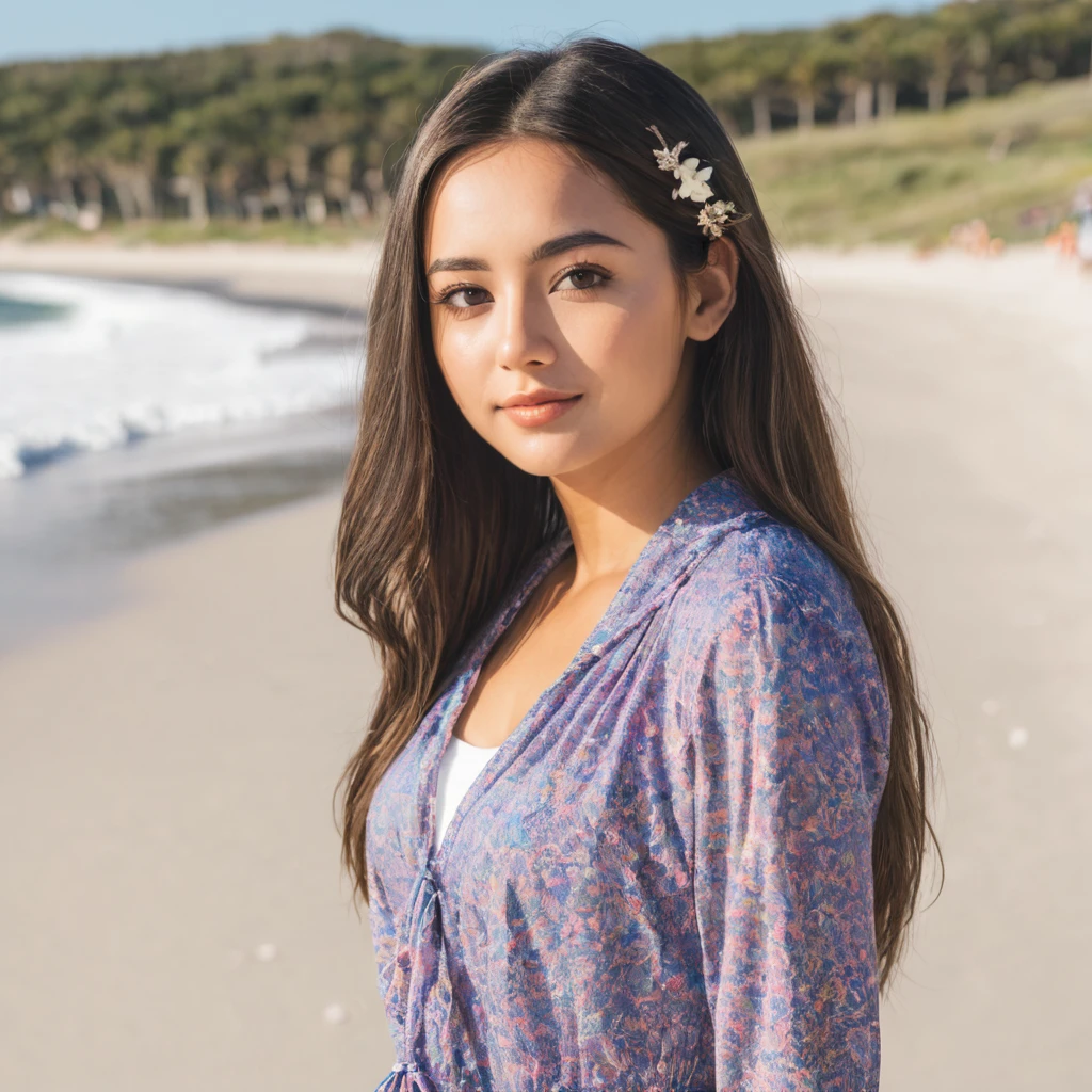 A beautiful young lady at the beach 