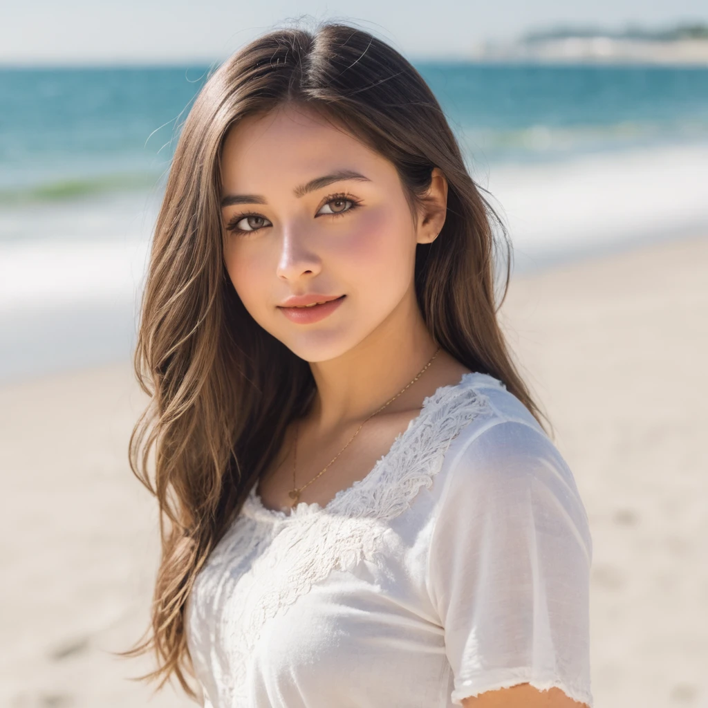 A beautiful young lady at the beach