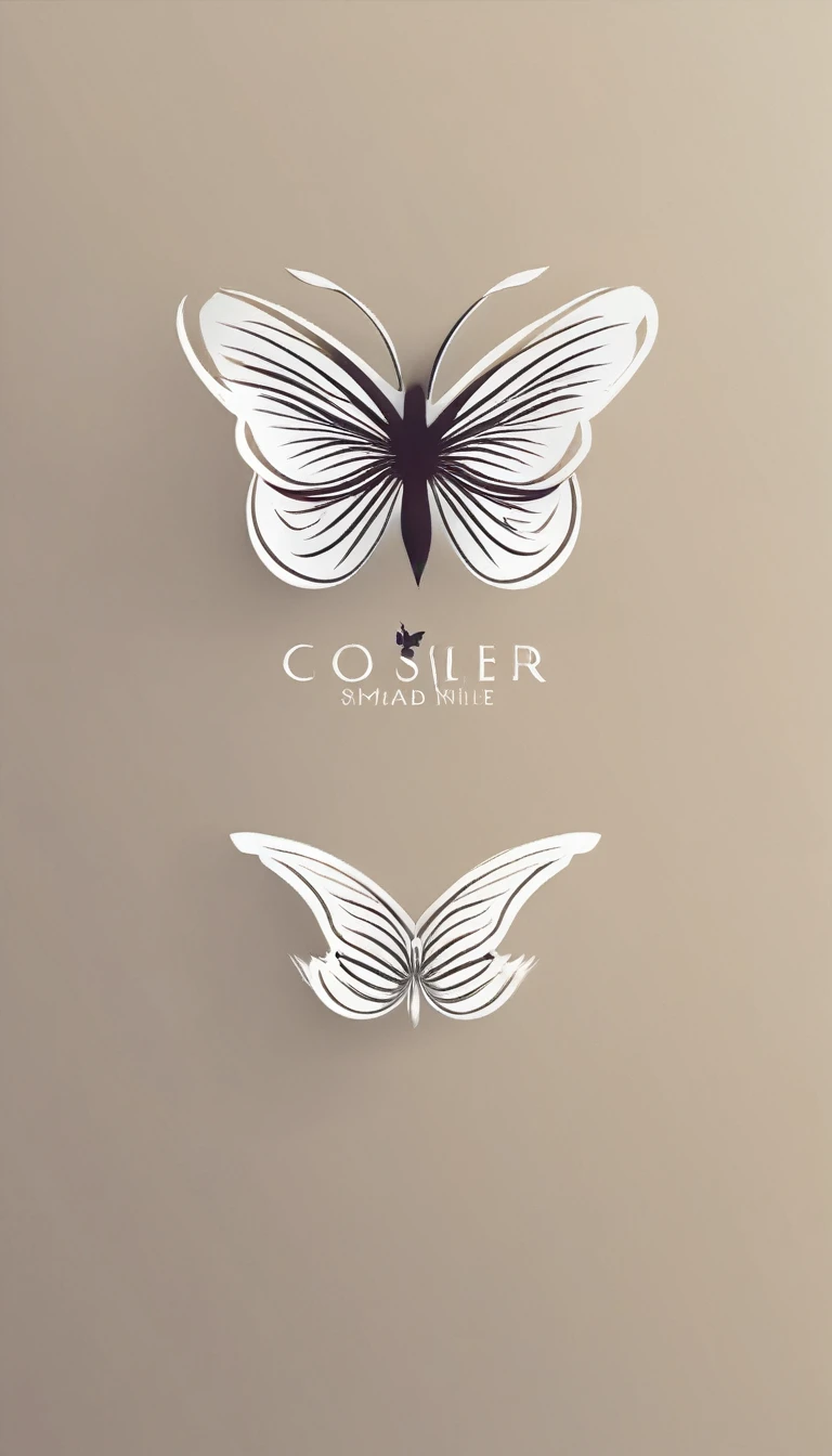the smallest, Modern, simple, Clothing brand logo". Create a Modern, Simplicity, high quality, Feather turns into butterfly symbol