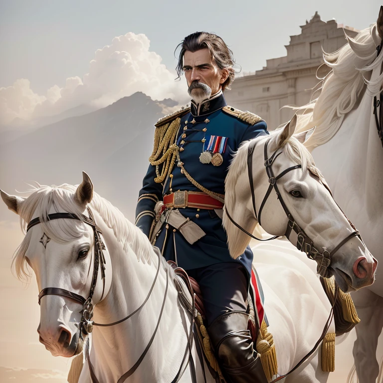 hyperrealistic photo, cinematographic photo of General Don José de San Martín Libertador of Peru