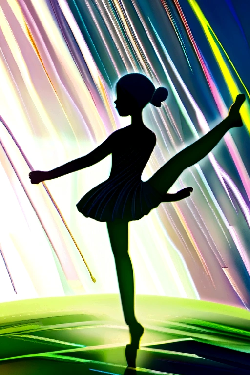 Ballet dancer in the rain,Minimalist style