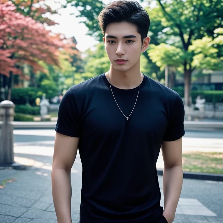 Aarav man wearing a shirt Haraf man looking at camera, perfect has a round face, A well-maintained model., Southeast Asian man with a round face, 3D profile picture, 8K, 45,000,000 pixcls, realistic light colors, beautiful young asian man, charming anime, Comfortable pose, Anime Asian man in real life, attractive handsome man, young asian man, Russian mixed with Japanese, perfect body, Freestyle photo of a handsome young man, beautiful asian man, The character is in her natural pose., Handsome Chad Chin, South Korean man, 2 8 years, 2 7 years,