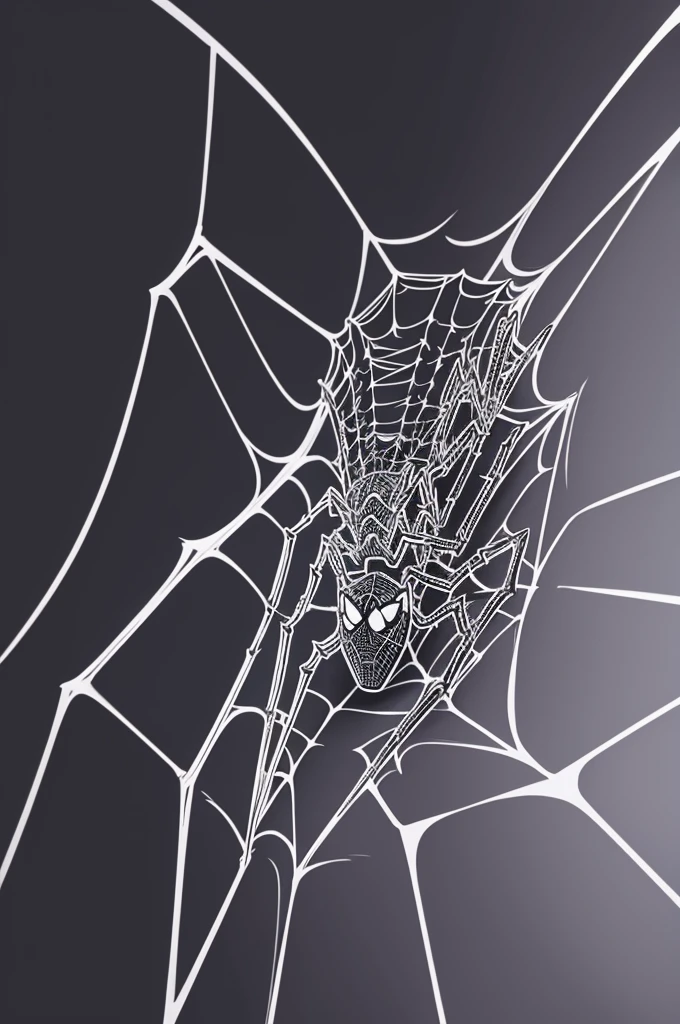 Spider realistic cartoon outline