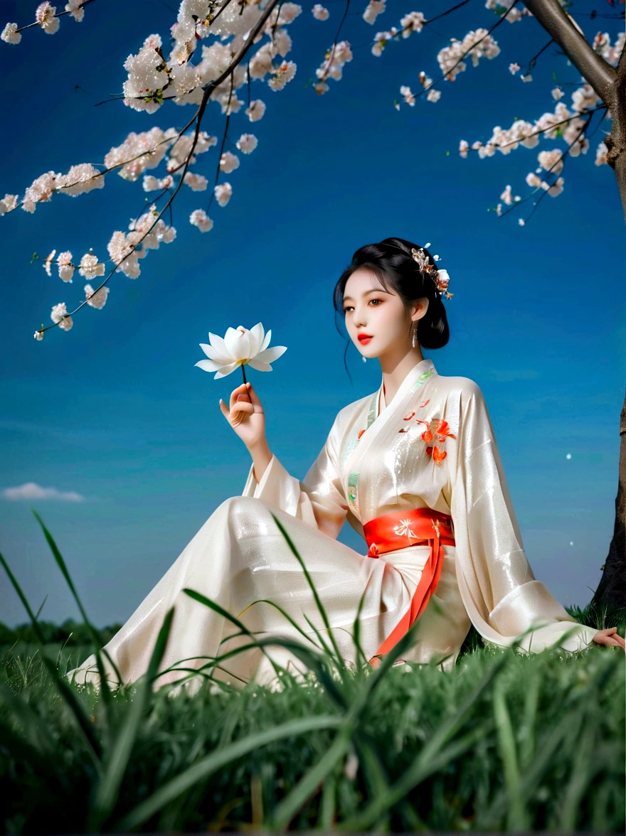 spring,1girl,((beautiful eyes)),((Perfect and refined limbs)),Sitting,在Grass地上,tent,flower,outdoor,Tree,landscape,daytime,Sky,cloud,Grass,橙flower,白flower,nature,Vague,红flower,(masterpiece,Best quality:1.2),lifelike,Reality,梦幻般的Light芒,错综复杂的detail,Ultra Detailed,detail,High contrast,美丽细致的Light芒,Bright,更多detail,精细发Light,very fine 8K CG wallpaper,Depth of Field,Abuse of color difference,Soft colors,非常精致的Light线,眩Light,Light,Light粒子,reflection,