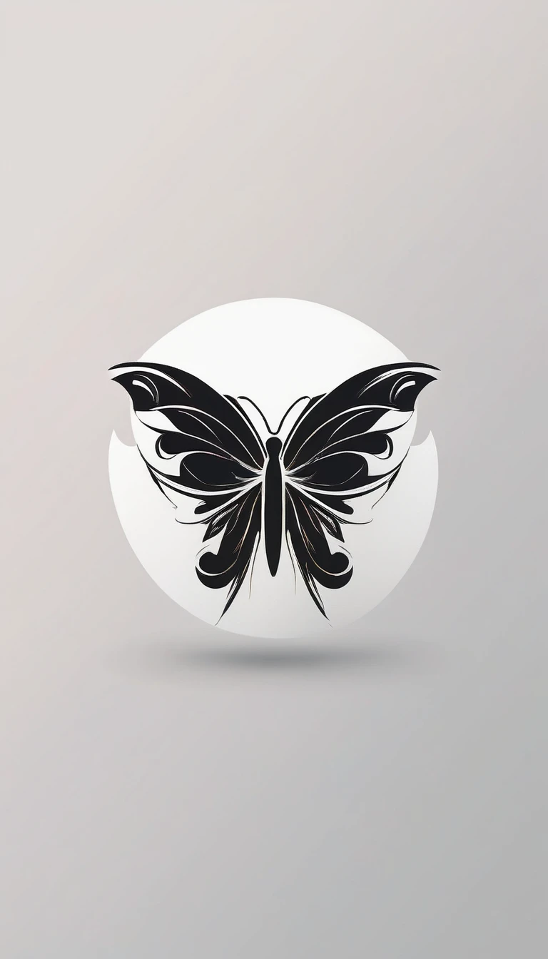 the smallest, Abstract butterfly logo，Modern, simple, Clothing brand logo". Create a Modern, Simplicity, high quality, Feather turns into butterfly symbol