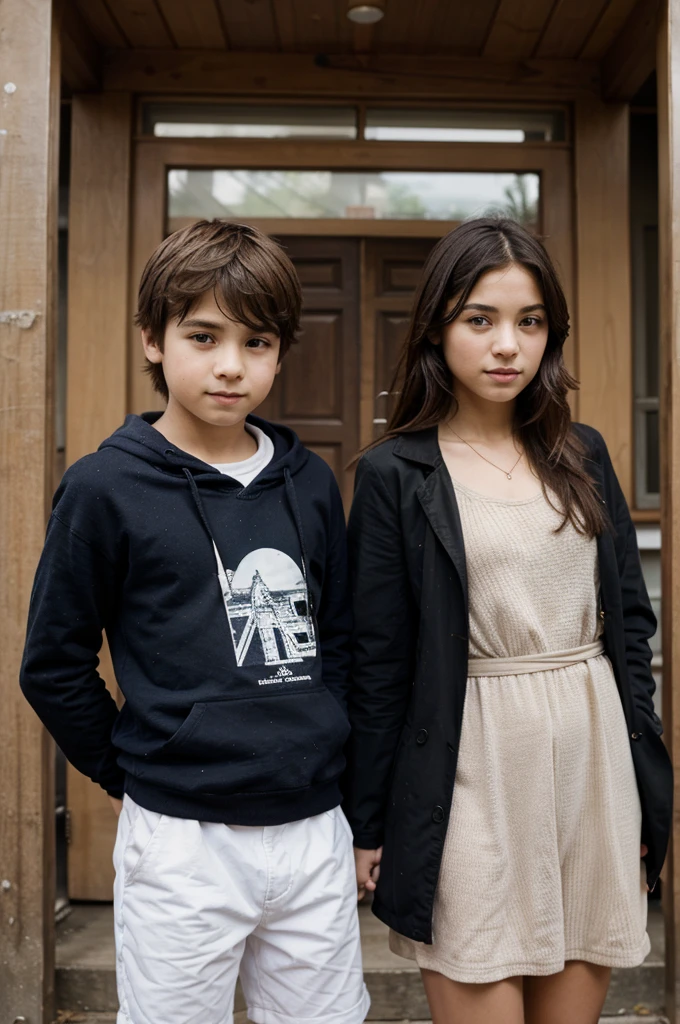 Photo of the same boy and girl's hands both holding a ring