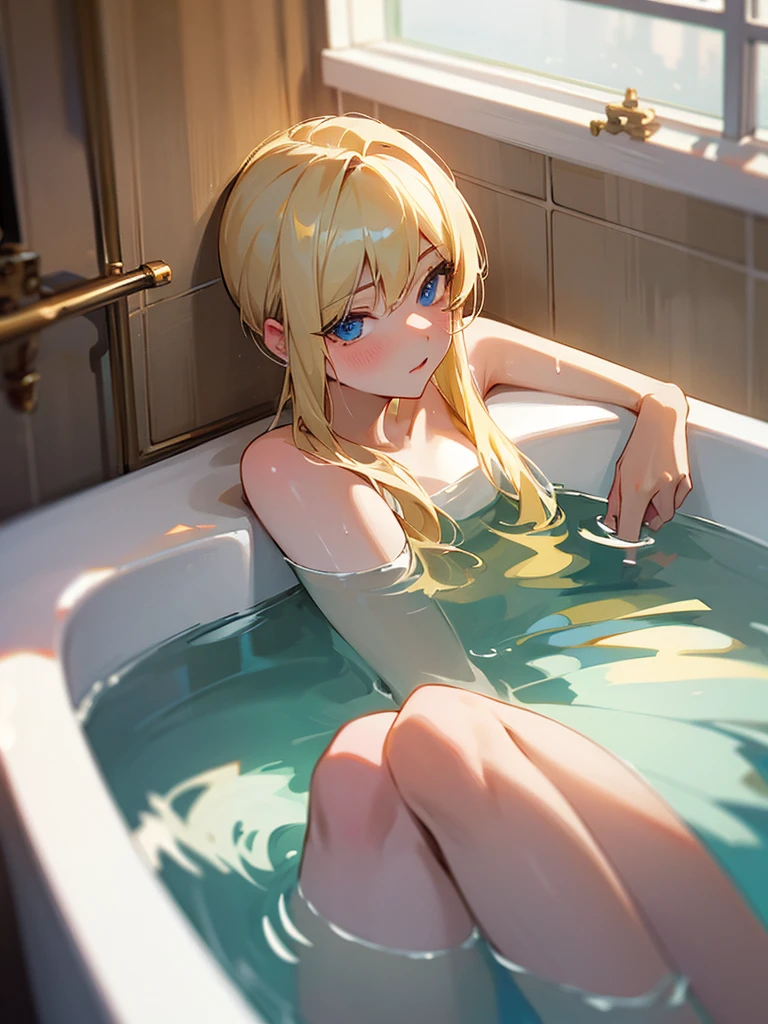 Blonde, Negligee, Bath, Rose