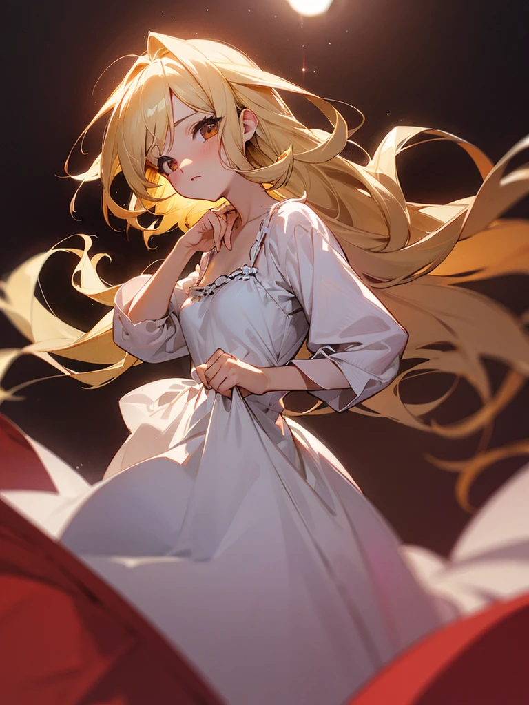 Blonde Nightgown Rose Brown Eyes