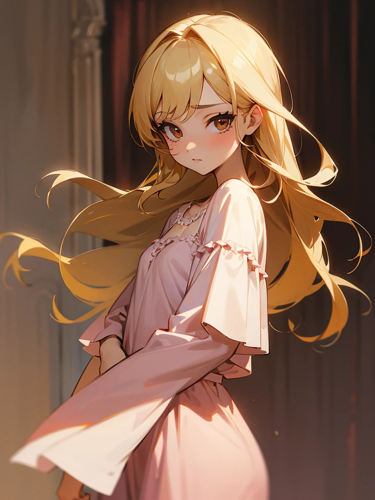 Blonde Nightgown Rose Brown Eyes