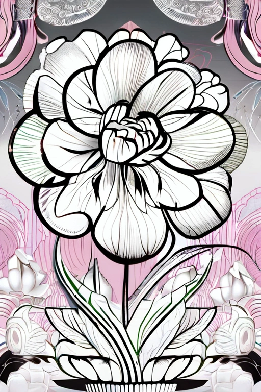 A huge peony flower,Little elves dancing on petals