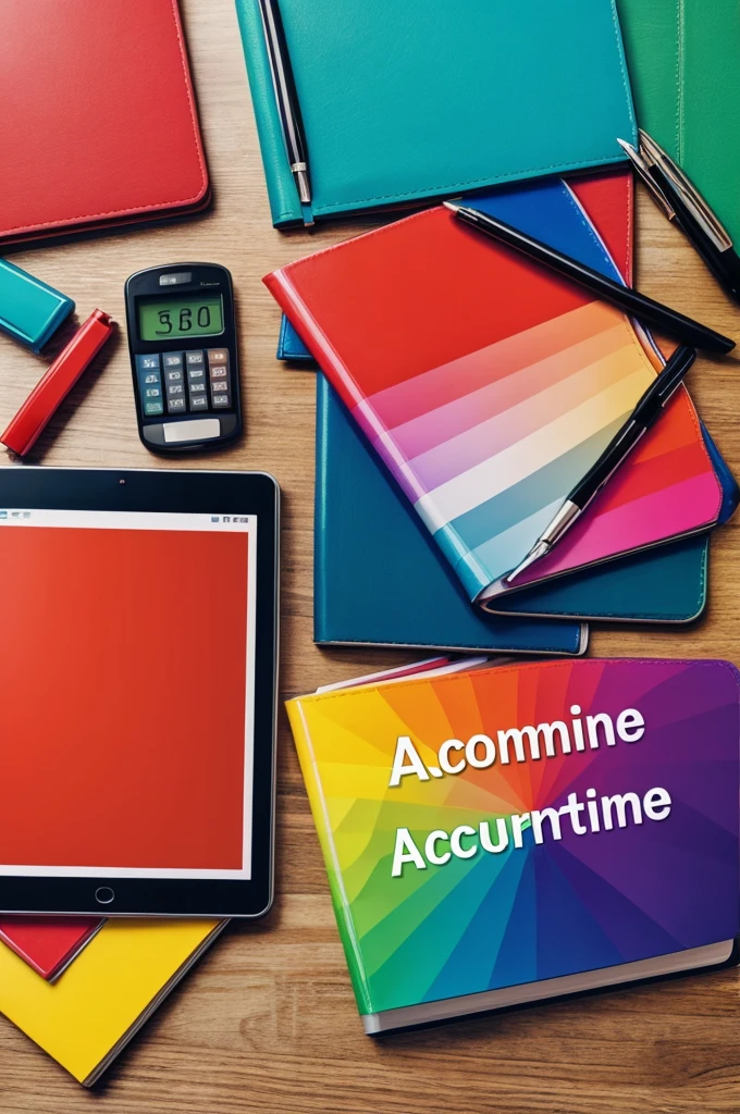 Make me a cover that says accounting with colors