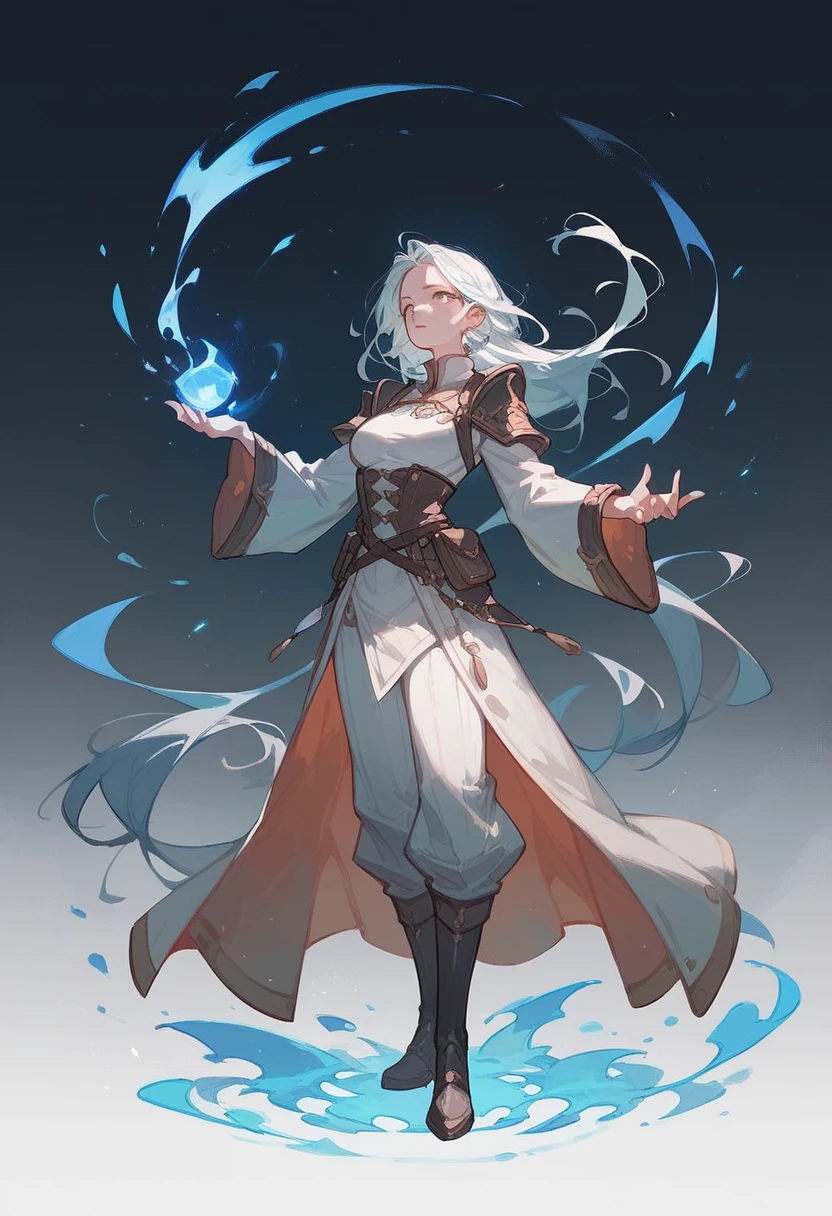 Woman using magic standing full body