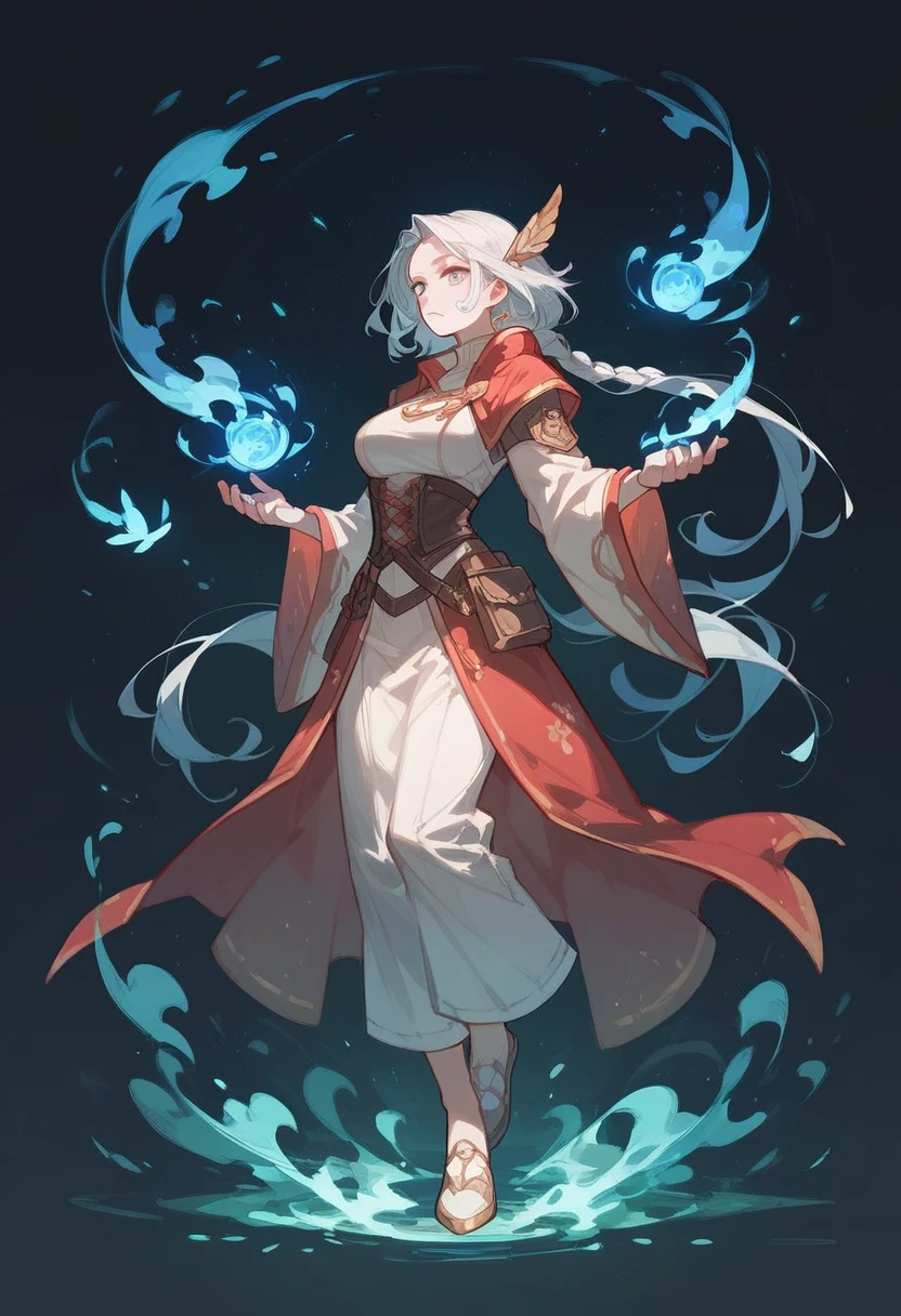 Woman using magic standing full body