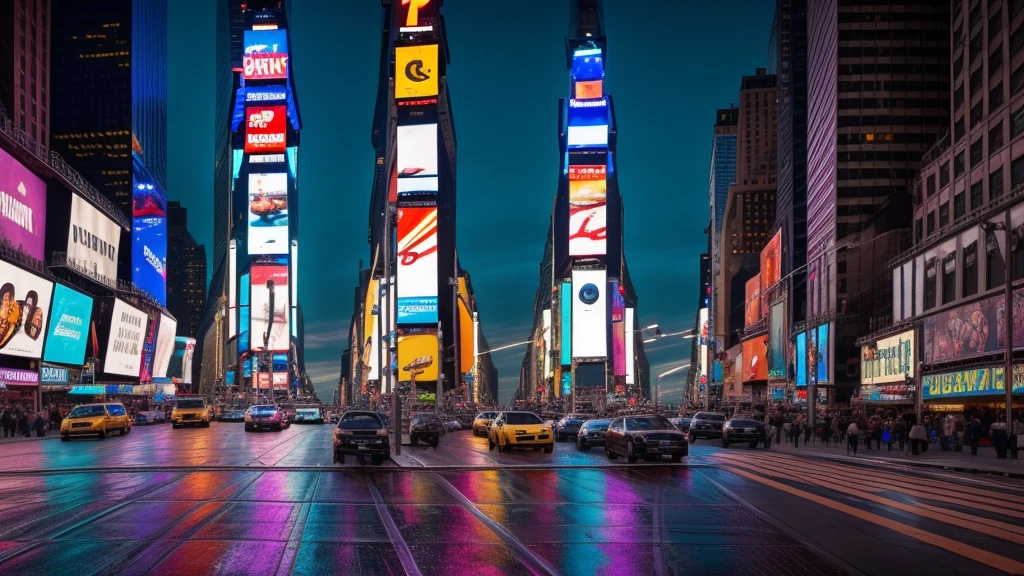 Times Square starly night shine8K RAW Photography