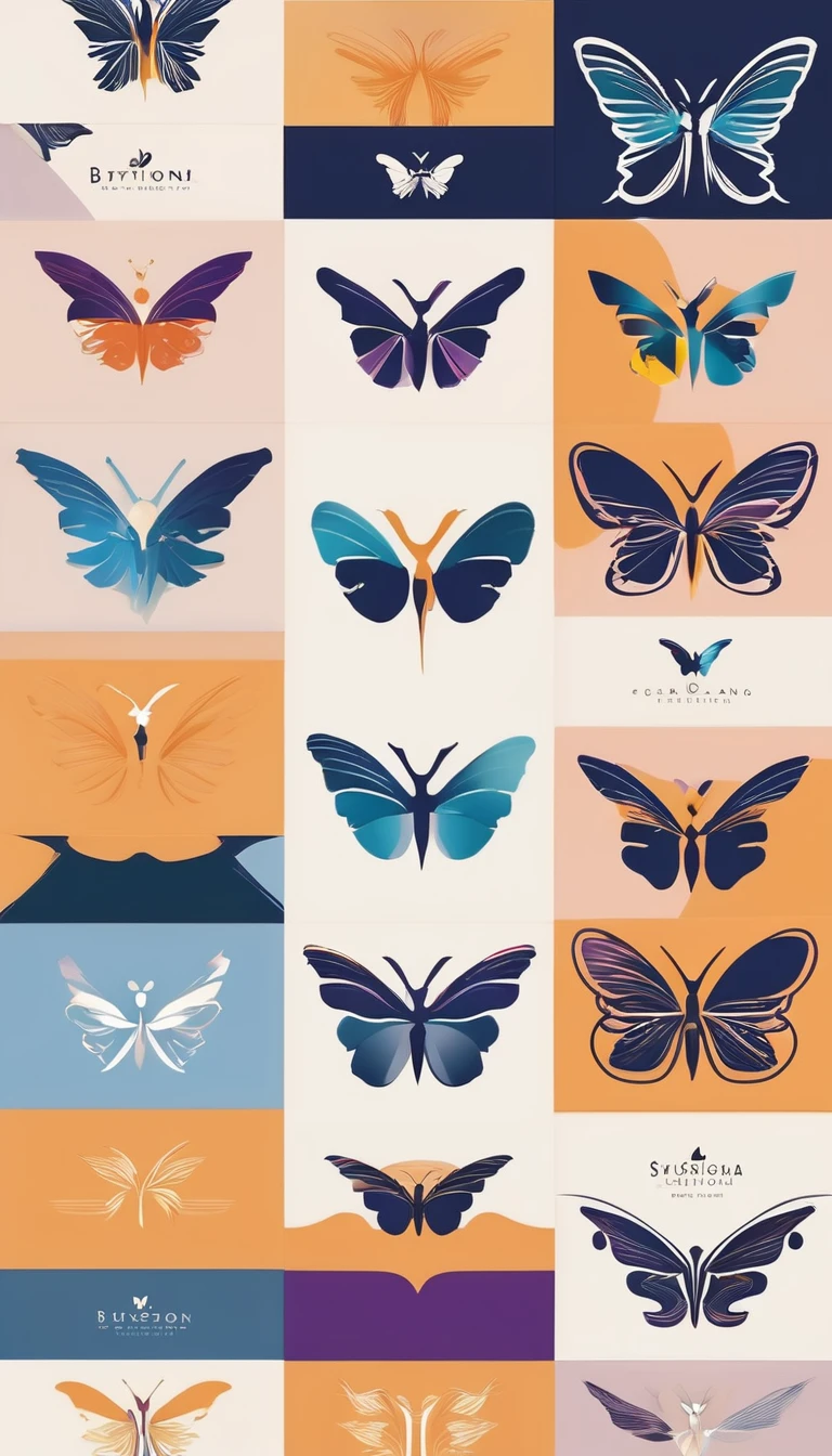 the smallest, Abstract butterfly logo,Woman and butterfly fusion,Modern, simple, Clothing brand logo". Create a Modern, Simplicity, high quality, Feather turns into butterfly symbol