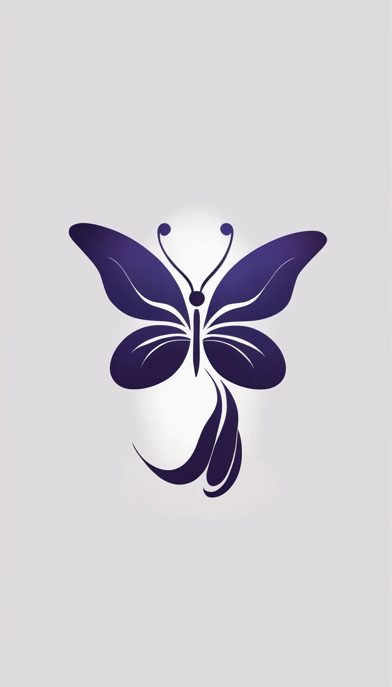 the smallest, Abstract butterfly logo,Woman and butterfly fusion,Modern, simple, Clothing brand logo". Create a Modern, Simplicity, high quality, Feather turns into butterfly symbol