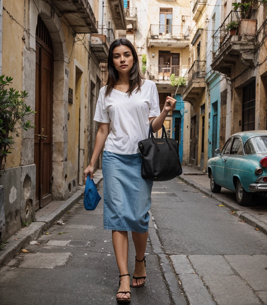 A havana-colored tote bag