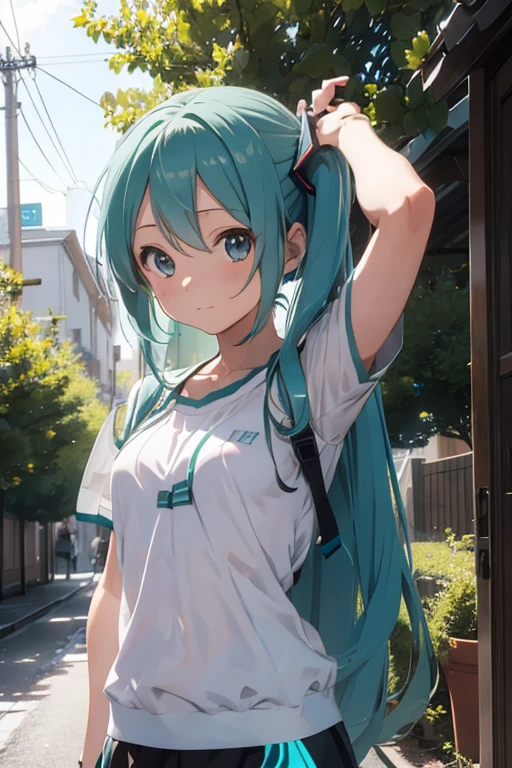 Hatsune Miku in a natural setting