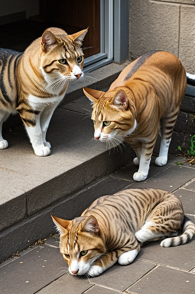 guard cat taking care of a pretty dog 