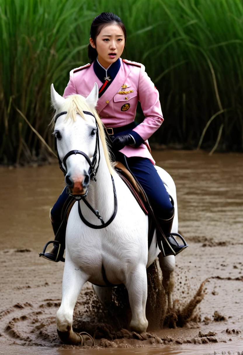 (((masterpiece))),(((Highest quality))),((Tabletop:1.4, Highest quality)), (Realな写真:1.4),
((1 cute girl knight)),rodeo,horse standing,Surprised face,stumble,aggressive,slouch,horse standing, prancing horse in pitfall,cute,Napoleon,
(超High resolution:1.2),, wonderful, Very detailed CG Unity 8k wallpaper, Very detailed, High resolution,fat horse ridden by japanese girl,Plump,Double,Pink military uniform,Soaking in the swamp,Mud Splash,
Soft Light, Beautiful detailed girl, Droopy eyes,Very detailedな目と顔, Beautiful and exquisite nose, Beautiful and exquisite, horse ridden by a girl can't stand up because its drowned in the sticky muddy pitfall:10.0 ,Displeased face:4.0,Real,Stir,Anatomically correct,action horse riding scene while struggle fighting