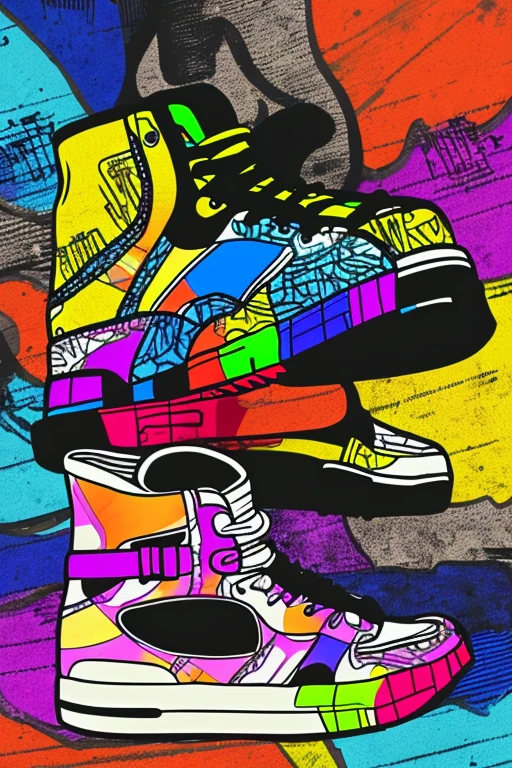 A background filled with scattered musical notes in various sizes and colors
A background completely filled with scattered sneaker in various sizes and colors, covering the entire screen.
colorful image
Punking
Written by "Music for LIFE" on the wood board
black medium hair black medium hair
Five fingers Baggy clothes Baggy clothes