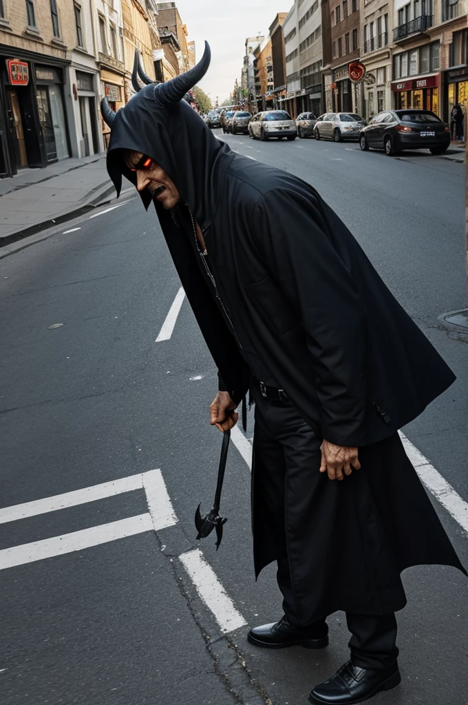 A demon is in trouble on the street