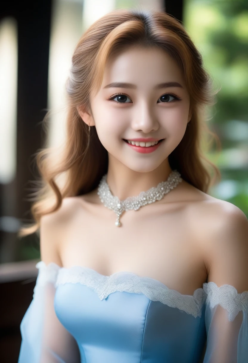8K, Ultra-high resolution, Highest quality, masterpiece, 三分割法によるphotograph,Surreal, photograph, 1 Girl, (16 years old:1.3), pretty girl, Cute face, Beautiful eyes in every detail, 細かくdetailedに,masterpiece,, One Girl:1.2, Village realistic、Virginia Otis 15 year old girl、Victorian era city, Europe. Noble daughter、Looking up from below、The blonde-haired, blue-eyed depiction wears a long-sleeved, sheer fabric dress、Various sexy poses、smile、Depict the whole body、Beautiful leg line beauty,Full of sex appeal,Sensual,屈託のないsmile,Heal the heart,Short ponytail、beauty,Long neck、Laugh a little、Please close your mouth and laugh、(((Ideal body type))),A cup small breasts :2,、Portraiture:2、Perfect ???????、なdetailed、detailed、Surreal、Light and shadow,Strong light
