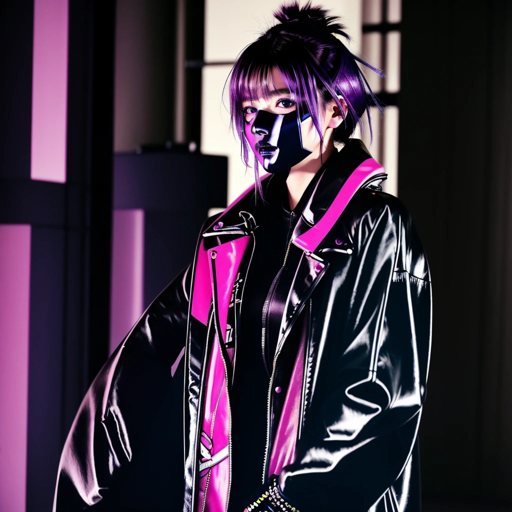 フェイスペイントをしたサイボーグのBeauty, whole body, cyber punk, Fashion Model, Beauty, Francis Bacon's painting style