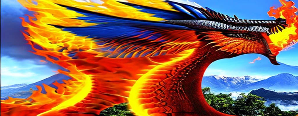 best quality, masterpiece, large wise fire dragon, volcano eruption, ash falling everywhere,